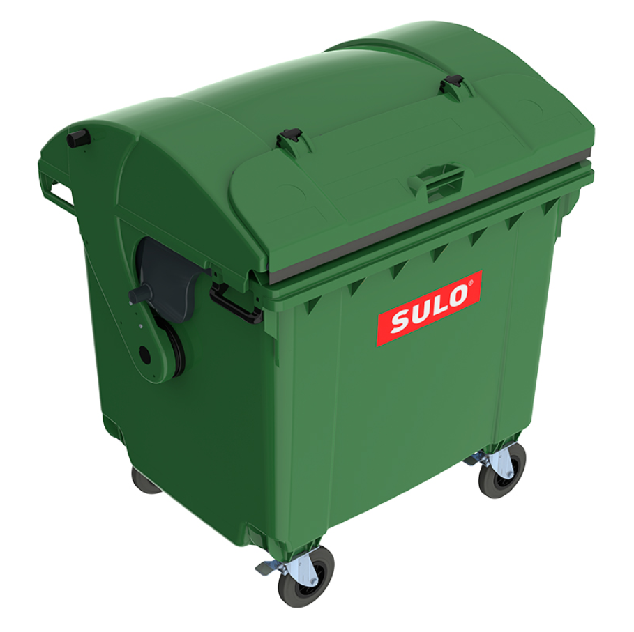 Сміттєвий бак SULO пластиковий зелений 1100л сферична кришка з кришкою в кришці